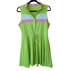 Kilo Tango Tennis Swing Dress Pink Green Athletic Preppy Size Medium